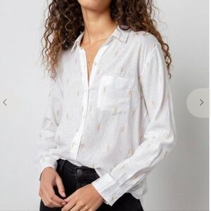 Rails Charli White & Gold Electric Button Down